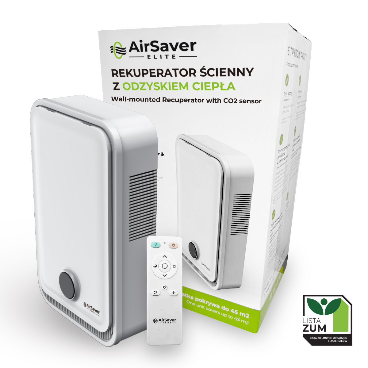 REKUPERATOR ŚCIENNY AIRSAVER ELITE 110m3/h